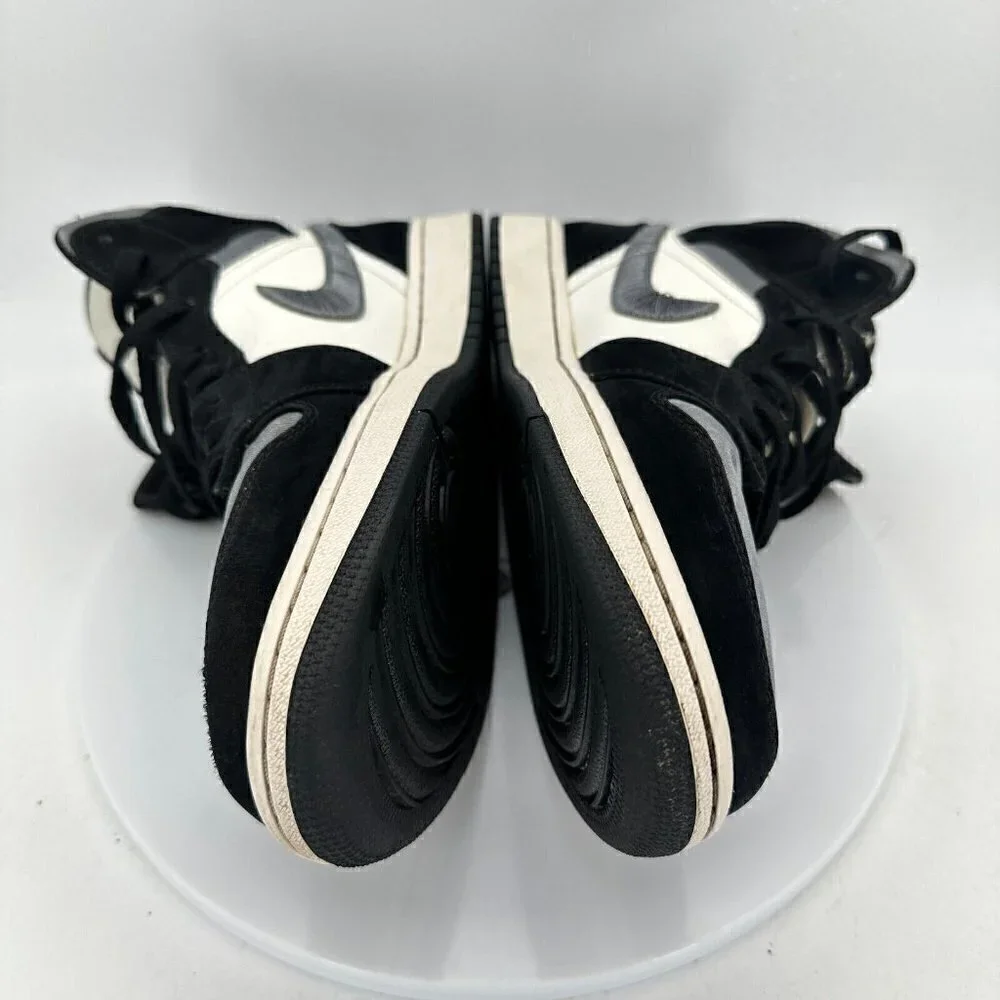 Nike Air Jordan 1 Retro Mid Men Size 12 852542-011 Satin Grey Toe Black  Shoes